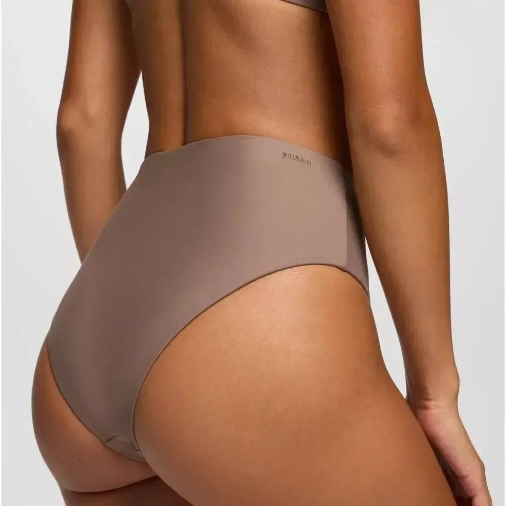 Prana Lahari High Rise Swim Bottom Women's Small Carob Cheeky Bikini Brief